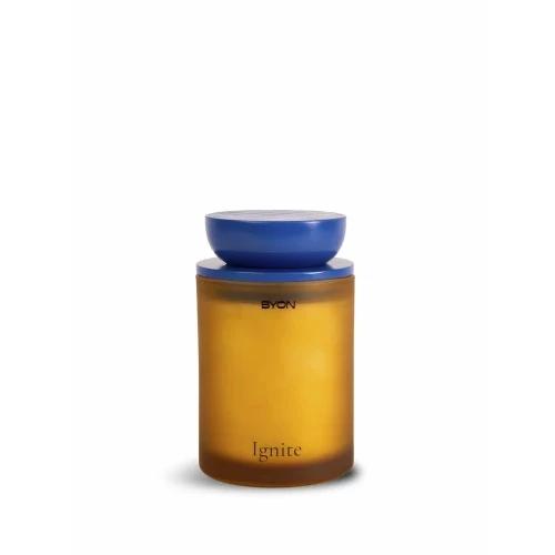SCENTED CANDLE IGNITE 55H AMBER/BLUE - BYON